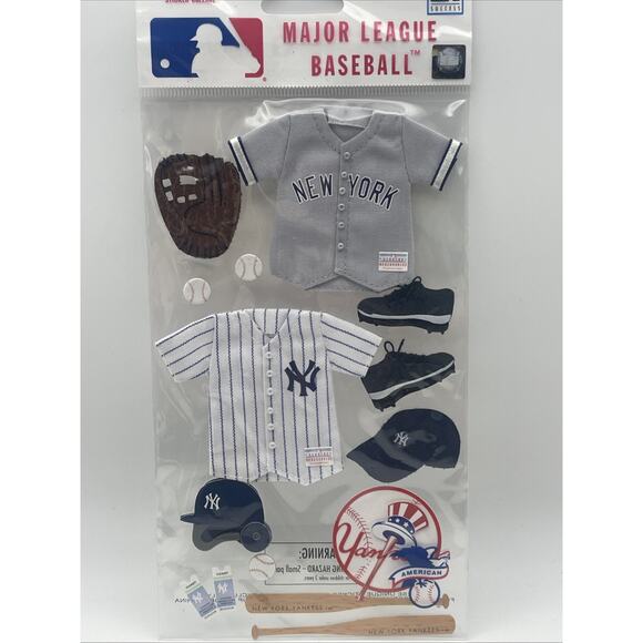 NEW YORK YANKEES Scrapbook 3D Uniform Baseball Sticker MLB Card Making - Picture 1 of 6